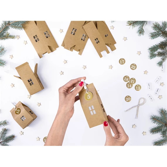 Adventi naptár házikók, mix 5x11x5 cm
