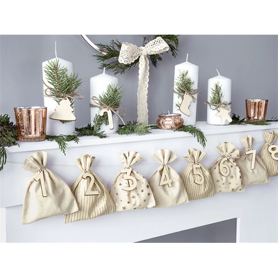 Adventi naptár zsákok, mix 10x13 cm