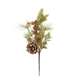 Ág bogyóval, tobozzal, glitteres, betűzős 33 cm