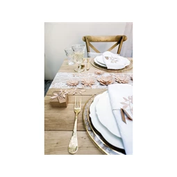 Ág levelekkel dekoráció púderrózsaszín S/9