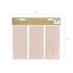 Ág levelekkel dekoráció púderrózsaszín S/9