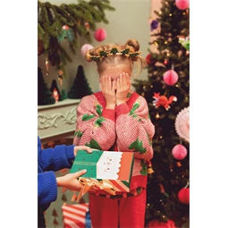 Ajándékdoboz mikulás 6x22,5x15 cm mix