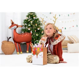 Ajándéktasak szarvas, mix, 20,5x30x10,5 cm