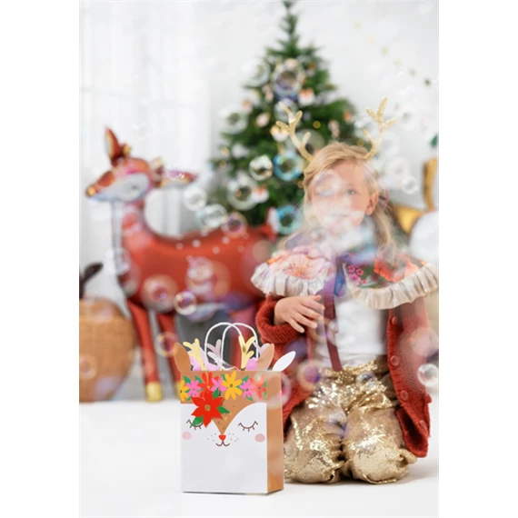 Ajándéktasak szarvas, mix, 20,5x30x10,5 cm