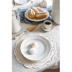 Alátétek arany díszítéssel, fehér, 35,5 cm S/6
