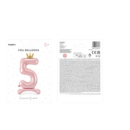 Lufi 5-ös szám álló fólia 84 cm világos rózsaszín