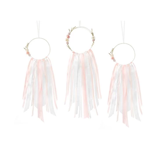 Álomfogó akasztós rózsaszín,fehér S/3