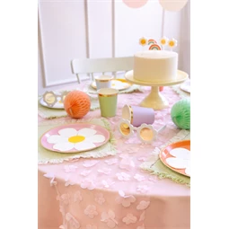 Asztali futó virágokkal világos rózsaszín 26 x 500 cm