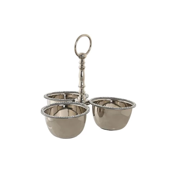 Asztali kínáló krómozott 24x24x18 cm