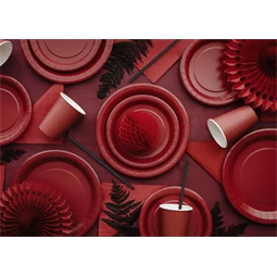 Asztalterítő 137x183 cm sötétvörös