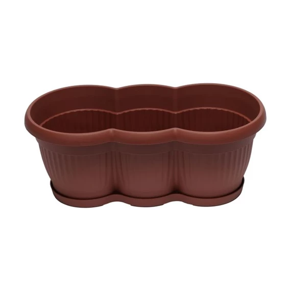 Balkonláda bordázott, 3 virághoz 20x40x15 cm