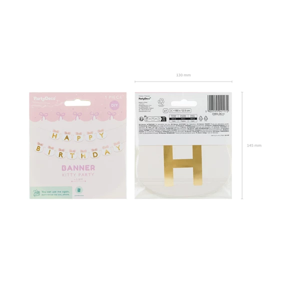 Banner Boldog születésnapot macskák, 2.8 m, mix