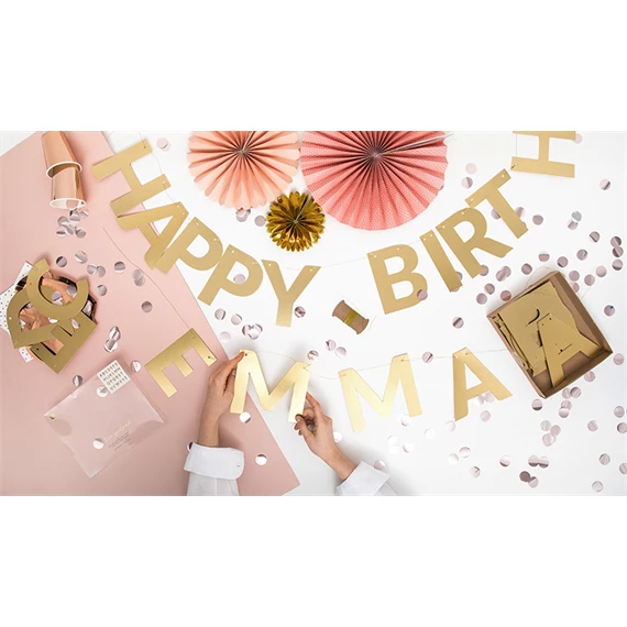 Banner ábécé arany 14 cm S/63