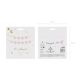 Banner baby shower 290x16,5 cm világos rózsaszín