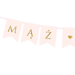 Banner férj feleség, világos rózsaszín, 15 x 110 cm