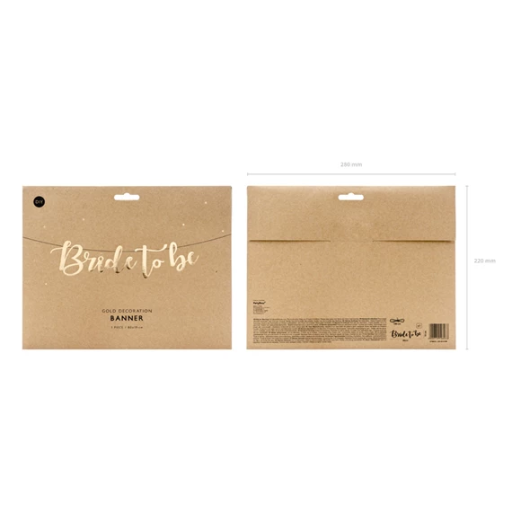 Banner menyasszony lesz 80x19 cm arany
