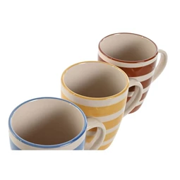 Bögre csíkos 360 ml 12,5x8,5x11 cm 3 féle