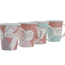 Bögre modern mintás 12x9x11 cm 350 ml 4 féle