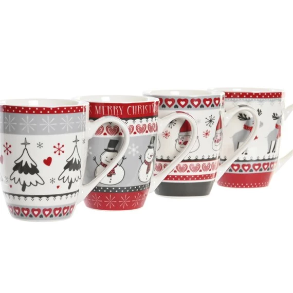 Bögre 12x8x10,5 cm 4 féle 340 ml