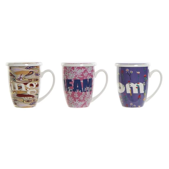 Bögre feliratos, teás 12x9x11,5 cm 380 ml 3 féle