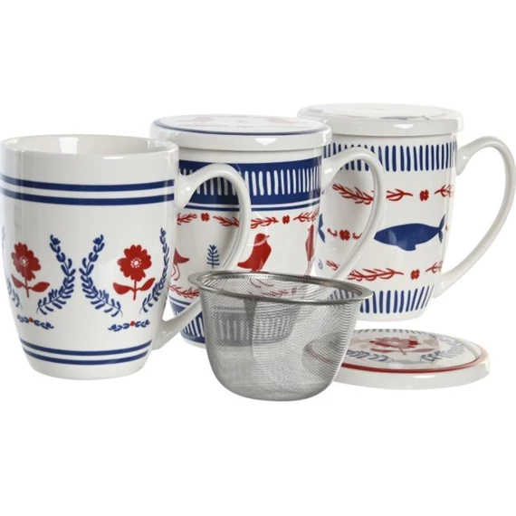 Bögre teás 12x9x11 cm 380 ml 3 féle