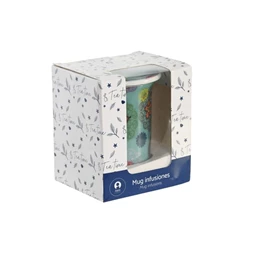 Bögre teás, virágos 11x8,5x11 cm 280 ml 2 féle