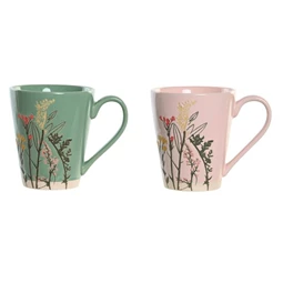 Bögre virágos 13x9,5x11 cm 350 ml 2 féle