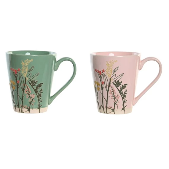 Bögre virágos 13x9,5x11 cm 350 ml 2 féle