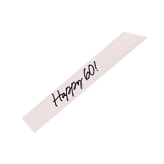 Szalag Happy 60 felirattal, krém, 76 cm