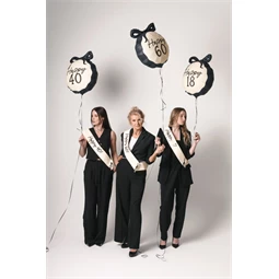 Szalag Happy 60 felirattal, krém, 76 cm