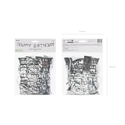 Banner Boldog születésnapot felirattal 2,2 m ezüst