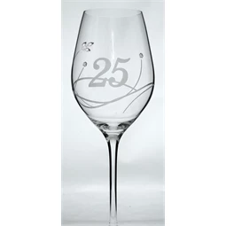 Boros pohár "Celebration 25 yr" felirattal, Swarovski kristállyal 360 ml 22,5x8 cm