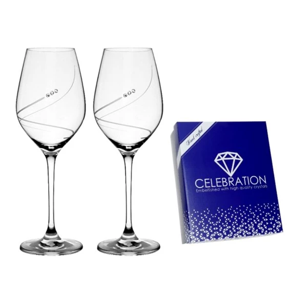 Boros pohár Swarovski kristállyal 360 ml 22,5x8 cm S/2