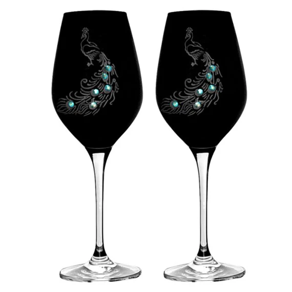 Boros pohár Swarovski kristállyal 360 ml 22,5x8 cm S/2