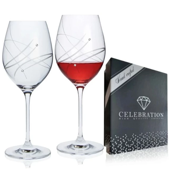 Boros pohár Swarovski kristállyal 470 ml 24x9,3 cm S/2