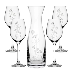Boros pohár Swarovski kristállyal, kancsóval 1000 ml/360 ml 22,5x8 cm S/5