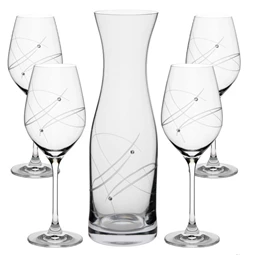 Boros pohár Swarovski kristállyal, kancsóval 1000 ml/360 ml 28,3x8,8 cm S/5