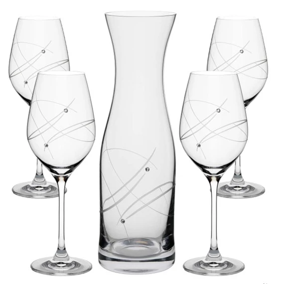 Boros pohár Swarovski kristállyal, kancsóval 1000 ml/360 ml 28,3x8,8 cm S/5