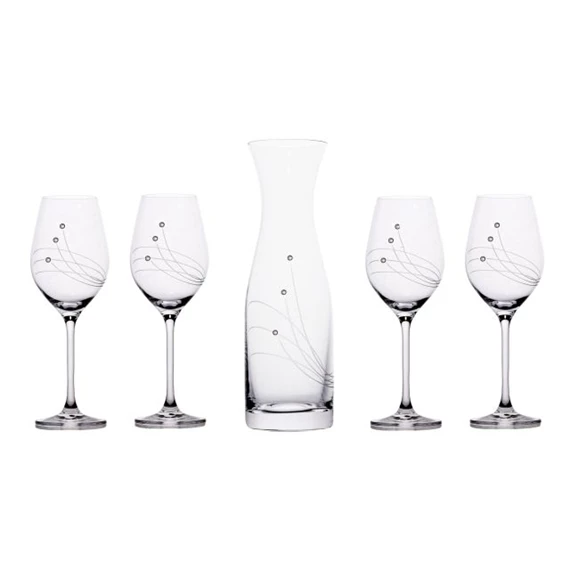 Boros pohár Swarovski kristállyal, kancsóval 360 ml/1000 ml S/5