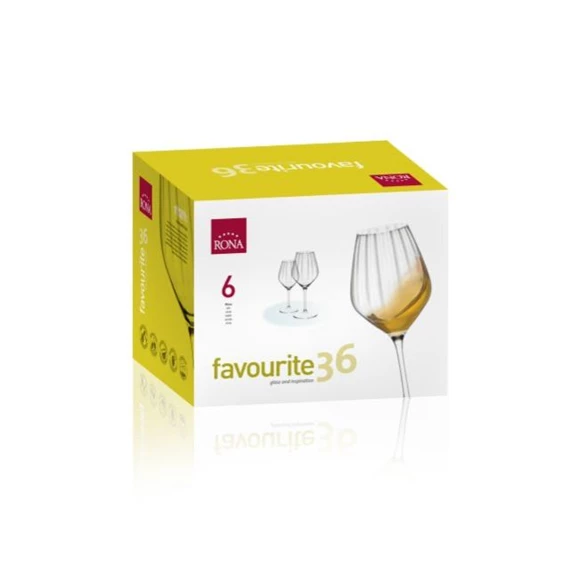 Boros pohár mintás FAVOURITE 360 ml 8,3x20,1 cm S/6