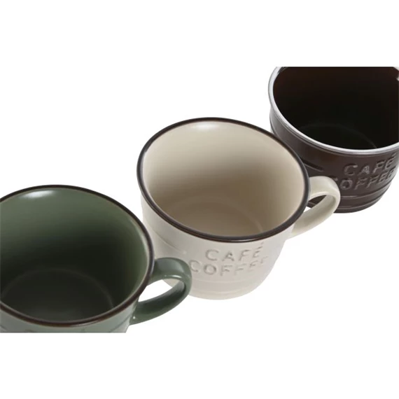 Csésze "Coffee" felirattal 12x10x6,5 cm 3 féle