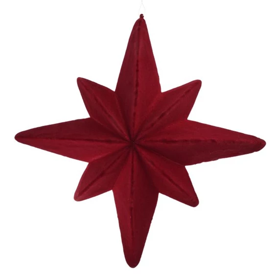 Csillag 8 ágú flokkolt, akasztós 48 cm