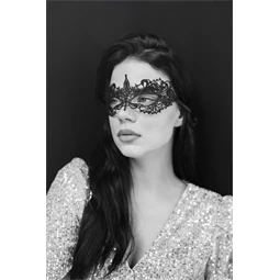 Csipke karneváli maszk fekete 20x7,3 cm