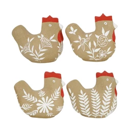 Csirke festett mintával 18x12x16 cm 4féle