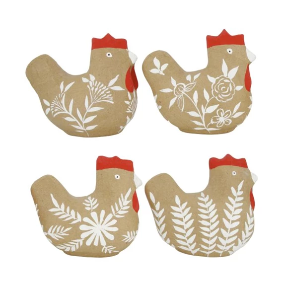 Csirke festett mintával 18x12x16 cm 4féle