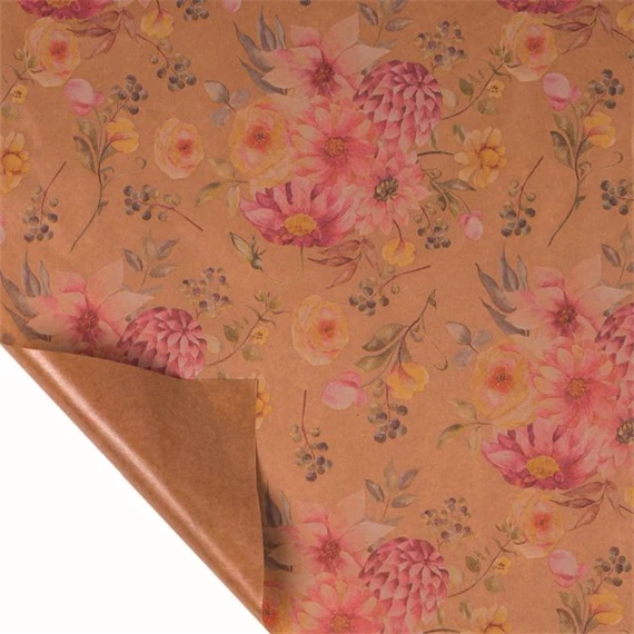 Csomagolópapír virág mintával 0,8x20 m