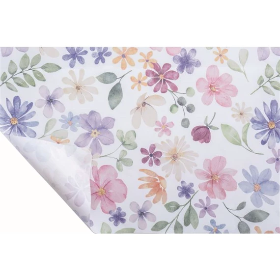 Csomagolópapír virág mintával, vízálló 0,8x20 m
