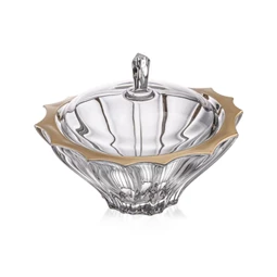 Cukorkatartó PLANTICA arany szegéllyel 22 cm