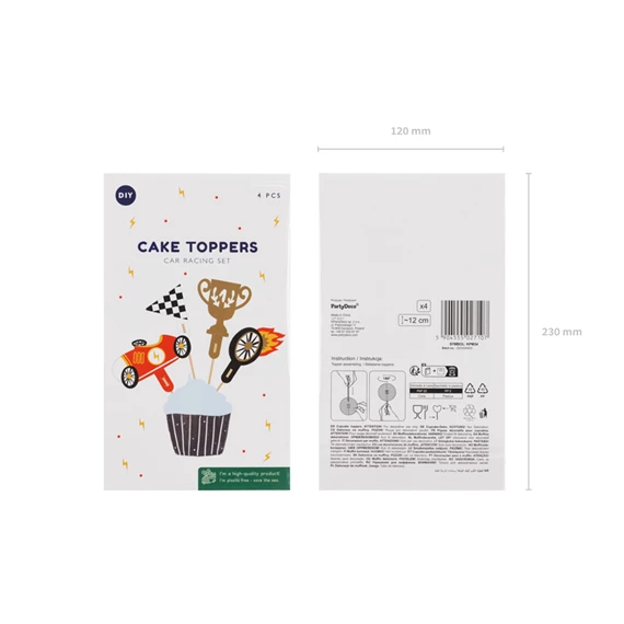 Cupcake dísz autók 12 cm S/4
