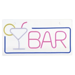 Dekoráció Bar felirat LED-es 42x1,5x22 cm